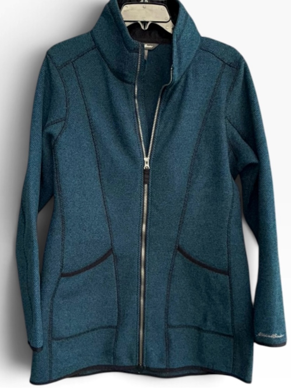 Eddie Bauer Teal Full Fleece Zip-Up Outdoor Fall Winter Jacket size Large